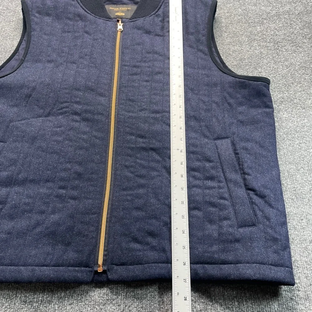 Private White V.C. Jaguar Vest Mens XXL Navy Blue Quilted Wool Gilet England